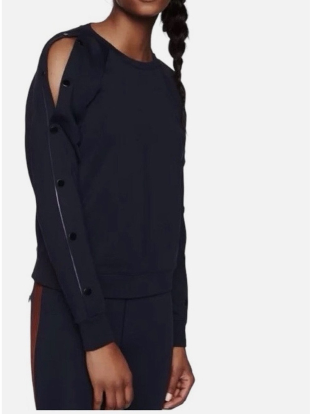 Athleta Snappy Sweatshirt sleek, stretchy, lightweight, casual, travel. - Picture 4 of 11